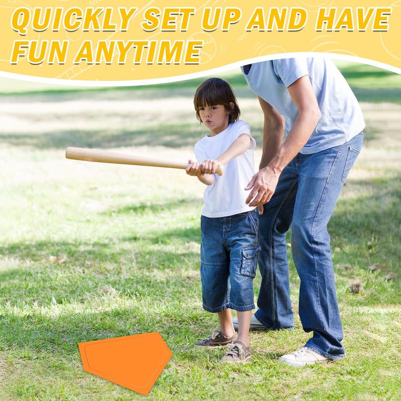NVAAV Baseball & Softball 5 Piece Base Set, Rubber Field Bases for Kids & Adults, with 5 Piece Training Balls and Storage Bag, Throw Down Base for Backyard Teeball, School Kickball Practice - Image 5